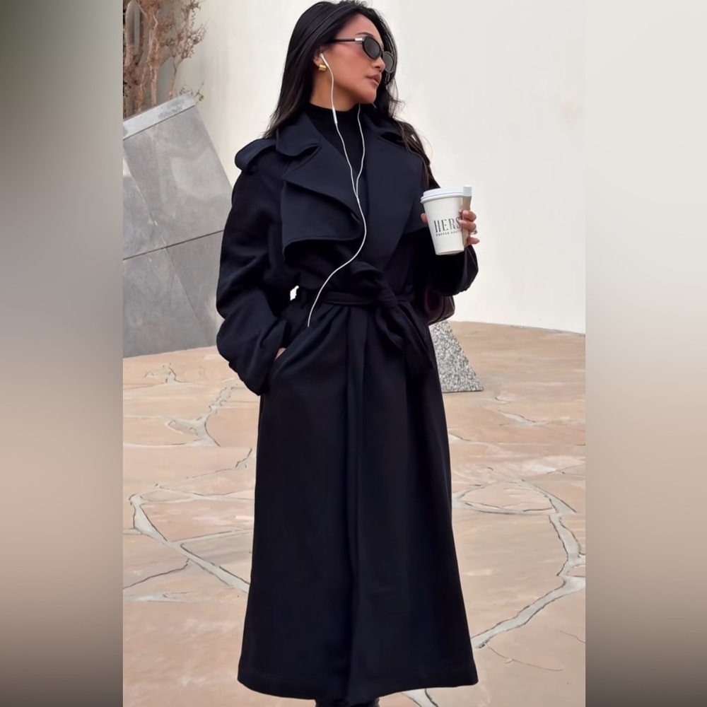 Skims Boyfriend Fleece Oversized Trench Coat - Picture 5 of 12